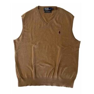 Polo by Ralph Lauren Men's Brown V-Neck Sweater Vest   size L